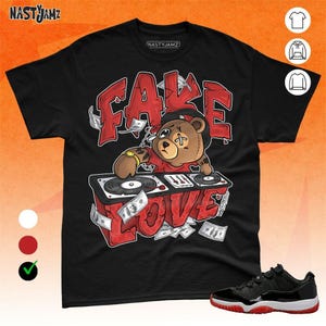 AJ 11 Low Bred BER Broken Beat Black White Red Unisex T-Shirt, Sweatshirt, Hoodie, Bella Canvas Shirt