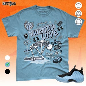 Air Foamposite Psychic Blue Twisted Love Blue Black White Unisex T-Shirt, Sweatshirt, Hoodie, Bella Canvas Shirt