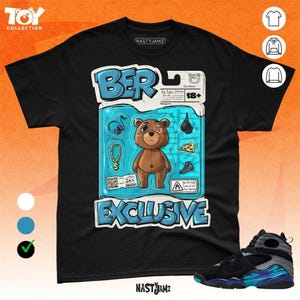AJ 8 Aqua BER Toy Box Blue Black Unisex Shirt Match Sneaker - Toy collection - Bella Canvas Shirt