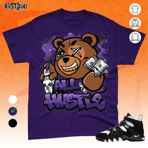 AM CB 94 Black Pure Purple Ber Hustle All Day Purple Black White Unisex T-Shirt, Sweatshirt, Hoodie, Bella Canvas Shirt