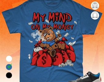 AJ 3 Rare Air My Mind On My Money BER Black Navy Unisex T-Shirt, Sweatshirt, Hoodie, Bella Canvas Shirt