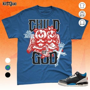 AJ 3 Rare Air Child Of God BER Blue Red Unisex Shirt Match Sneaker, Bella Canvas Shirt