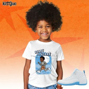 AJ 12 Melo Ready To Scare White Blue Unisex T-Shirt, Sweatshirt, Hoodie - Bella Canvas Shirt Halloween