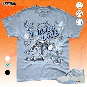 AJ 4 Forget Me Not Twisted Love Blue White Unisex T-Shirt, Sweatshirt, Hoodie, Bella Canvas Shirt