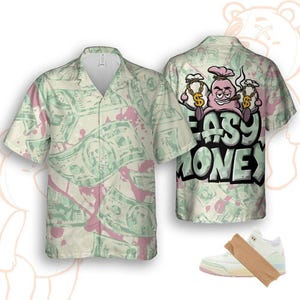 AJ 3 Spring Is In The Air Passendes Hawaiihemd Easy Cash 3D Sneakerhead Geschenk, Tropisches Print Sommer Top für Männer, Frauen
