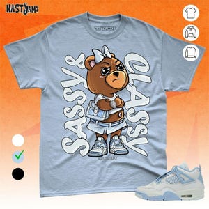 AJ 4 Forget Me Not Sassy Classy Blue White Unisex Shirt Match Sneaker, Bella Canvas Shirt