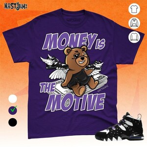 AM CB 94 Black Pure Purple Money Motive Angel Black Purple Unisex Shirt Match Sneaker, Bella Canvas Shirt