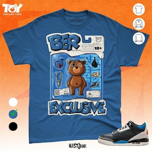 AJ 3 Rare Air BER Toy Box Blue Black Red Unisex Shirt Match Sneaker - Toy Collection - Bella Canvas Shirt