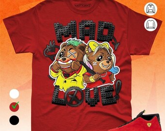AJ 14 Ferrari BER Mad Love Red Black Yellow Unisex Shirt Match Sneaker - Toy Collection - Bella Canvas Shirt