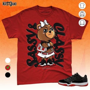 AJ 11 Low Bred Sassy Classy Black Red Unisex Shirt Match Sneaker, Bella Canvas Shirt