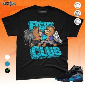 AJ 8 Aqua Fight Club BER Blue Black Unisex T-Shirt, Sweatshirt, Hoodie, Bella Canvas Shirt
