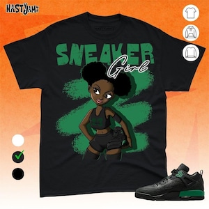 Spizike Pine Green Black Anthracite Black Sneaker Girl Shirt Match Sneaker, Bella Canvas Shirt