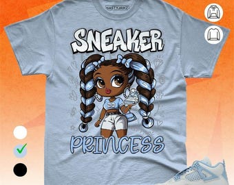 AJ 4 Forget Me Not Sneaker Princess Blue White Unisex T-Shirt, Sweatshirt, Hoodie, Bella Canvas Shirt