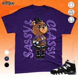 AM CB 94 Black Pure Purple Sassy Classy Black Purple Unisex Shirt Match Sneaker, Bella Canvas Shirt