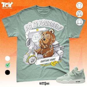 AJ 4 Seafoam Sail Self Made Toy Mint White Custom Name Unisex Shirt Match Sneaker - Toy Collection - Bella Canvas Shirt
