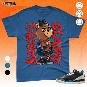 AJ 3 Rare Air Sassy Classy Blue Red Unisex Shirt Match Sneaker, Bella Canvas Shirt