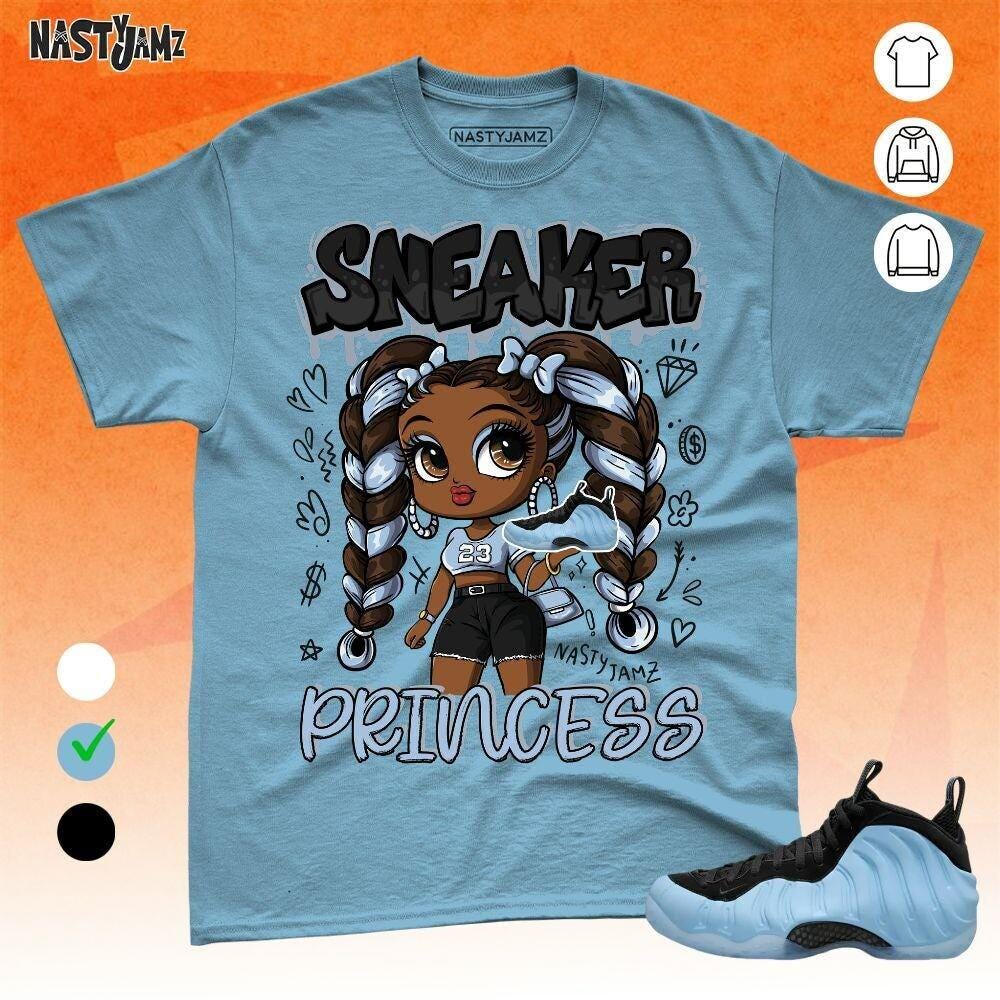 Air Foamposite Psychic Blue Sneaker Prinzessin Blau Schwarz Weiß Unisex T-Shirt, Sweatshirt, Hoodie, Bella Canvas Shirt