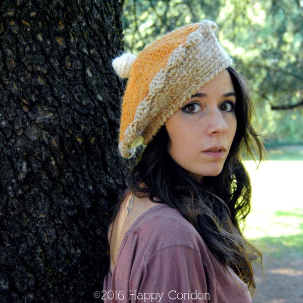 CROCHET PATTERN - Pumpkin pie & Jam tart beret - child 5/10 - teenager/woman