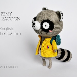 CROCHET PATTERN - Remy the racoon amigurumi
