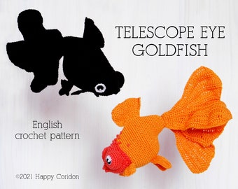 CROCHET PATTERN - Telescope eye goldfish amigurumi