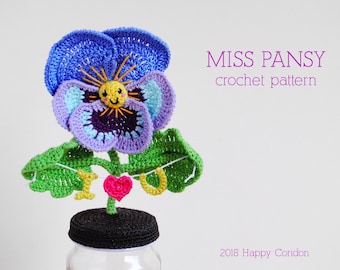 CROCHET PATTERN - Miss Pansy amigurumi for Mother's Day