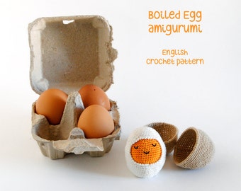 Crochet pattern - Boiled egg amigurumi