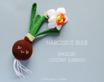 CROCHET PATTERN - Narcissus bulb - spring flower amigurumi