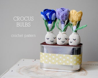 CROCHET PATTERN - Crocus bulb - spring flower amigurumi