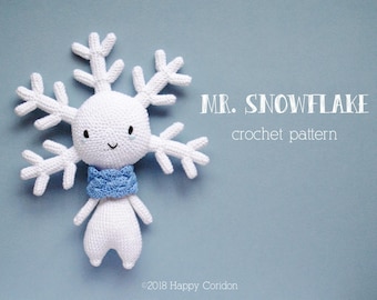 CROCHET PATTERN - Mr. Snowflake - amigurumi