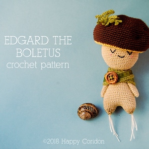 CROCHET PATTERN - Edgard the boletus, amigurumi