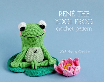 CROCHET PATTERN - René the yogi frog - amigurumi