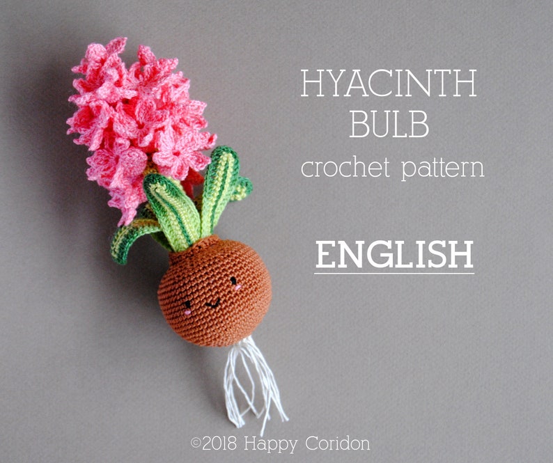 CROCHET PATTERN ENGLISH Hyacinth bulb spring flower amigurumi image 1