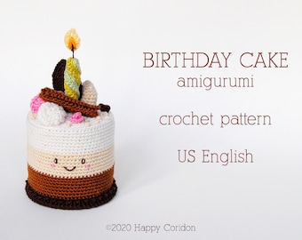 CROCHET PATTERN - Birthday Cake amigurumi