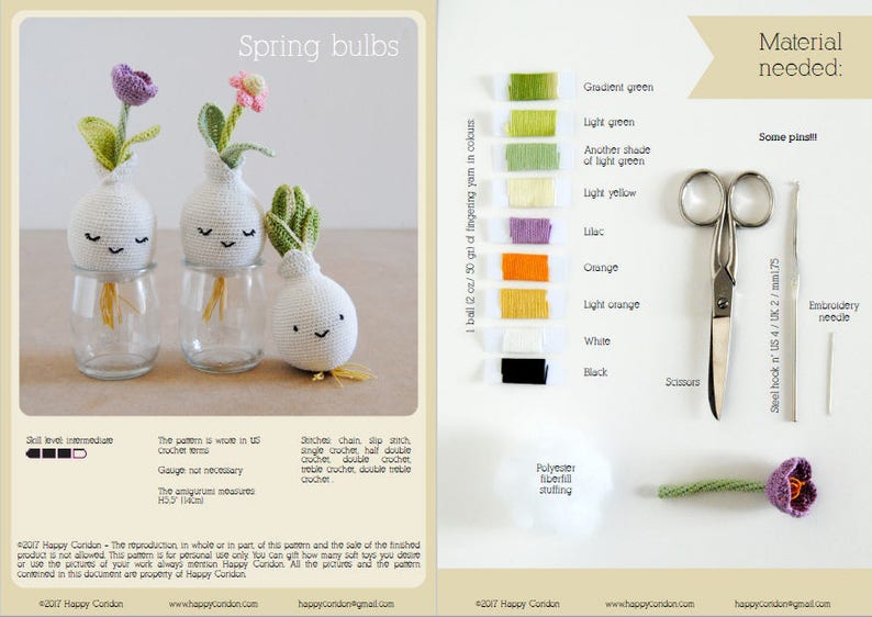 CROCHET PATTERN Spring bulbs amigurumi image 3