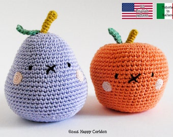 Crochet pattern - Pear and Apple amigurumi