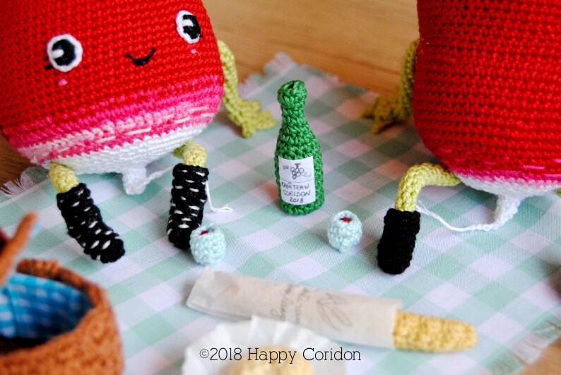 CROCHET PATTERN Rava & Nello go to picnic radish amigurumi image 5