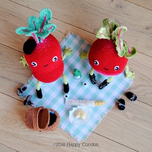 CROCHET PATTERN Rava & Nello go to picnic radish amigurumi image 2