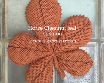 CROCHET PATTERN - Horse chestnut leaf cushion