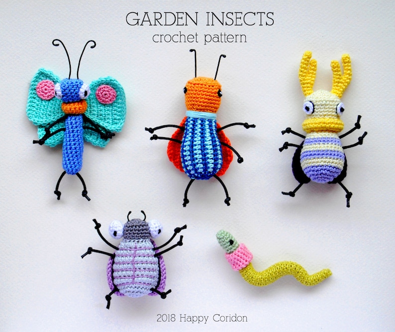 CROCHET PATTERN Garden insects amigurumi immagine 1