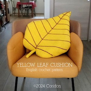 CROCHET PATTERN - Yellow leaf cushion