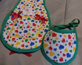 bib and burping pad set with wash cloth