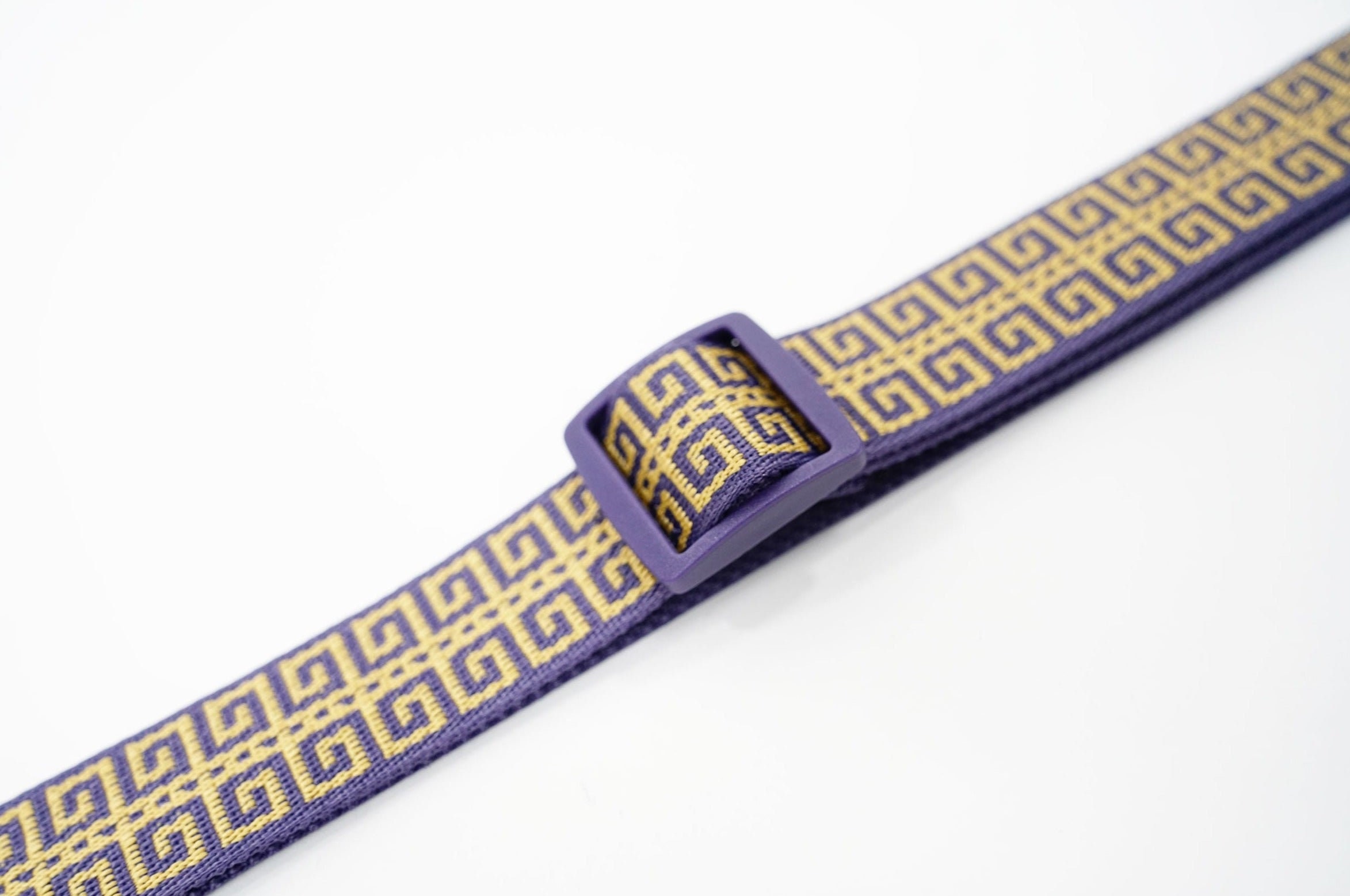 Panther Buckle Multicolor Greek Key Fabric Belt Greek Key Needlepoint Belt – needlegolf main image 2