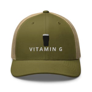 VITAMIN G embroidery Trucker Cap hat Guinness Pint cap beer lover hat Ireland Hat funny drunkard dad gift beer pint hat wine lover