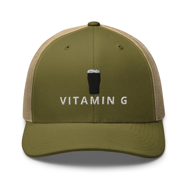 VITAMIN G embroidery Trucker Cap hat Guinness Pint cap beer lover hat Ireland Hat funny drunkard dad gift beer pint hat wine lover