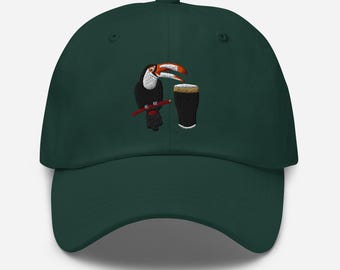 Guinness toekan print trucker hoeden bierdop onderzetter verjaardagscadeau voor papa hoed man grot cadeau vaderdag cadeau bier pint wijnliefhebber Iers cadeau