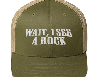 Espera, veo un geólogo de roca Regalo bordado Trucker Cap Rock Lover regalo Geología Profesor gorra Rock Collector Camisa Rockhound rocas sombrero geología