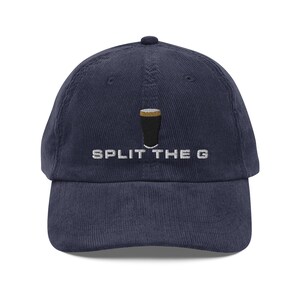 SPLIT THE G embroidery Vintage corduroy cap Guinness Pint cap beer lover hat Ireland Hat funny drunkard dad gift beer pint hat wine lover
