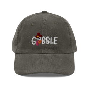Gobble Gobble Thanksgiving Gift hoed t-shirt borduren Vintage corduroy pet Grappige familie Happy Thanksgiving Turkije shirt Thanksgiving Hoodie