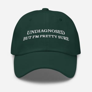 Gorra de béisbol bordada sin diagnosticar, pero estoy bastante seguro, suéter de salud mental, regalos divertidos para TDAH, regalo divertido de cumpleaños y Navidad, sarcástico