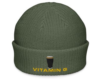 Vitamin G Guinness Pint Hut Stickerei Fischer Mütze Hut Irland Guinness Tukan Mütze lustige Trinker Papa Geschenk Bier Pint Hut Weinliebhaber Mütze